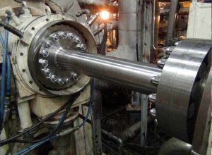 Turbine Shaft Alignment with Easy Laser XT770 Technician performing turbine shaft alignment using Easy Laser XT770 laser alignment system
