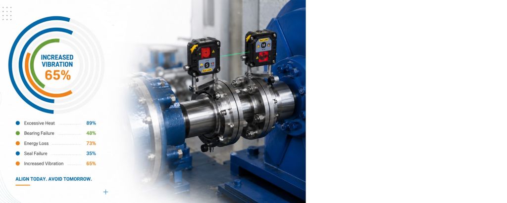 Why Shaft Alignment Matters with Easy Laser XT770 Easy Laser XT770 shaft alignment system on industrial rotating equipment, highlighting vibration reduction, bearing protection, and energy efficiency benefits.
